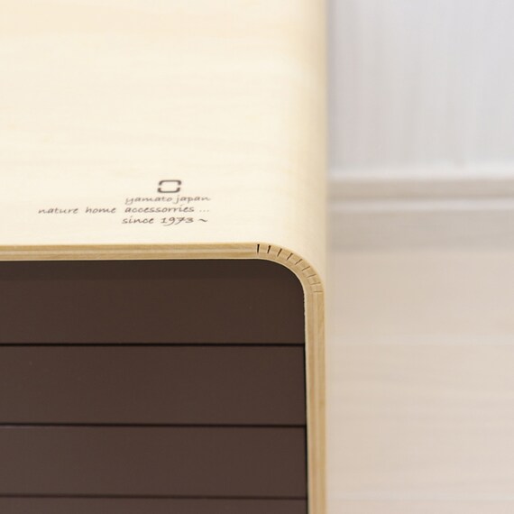 【日本製】木製A4ファイルケース4段 (ブラウン) 3枚目画像