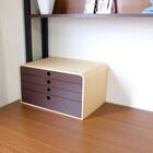 【日本製】木製A4ファイルケース4段 (ブラウン) 7枚目画像