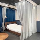 【簡単】ワンタッチ式 突っ張りカーテンポール 3ポールタイプ 本体のみ(ブラック) 1枚目画像