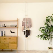 【簡単】ワンタッチ式 突っ張りポールハンガー