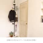 【簡単】ワンタッチ式 突っ張りポールハンガー トレー&ミラー付きセット(ブラック) 5枚目画像