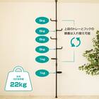 【簡単】ワンタッチ式 突っ張りポールハンガー トレー＆ミラー付きセット(ブラック) 6枚目画像