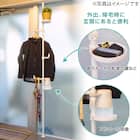 【簡単】ワンタッチ式 突っ張りポールハンガー トレー&ミラー付きセット(ブラック) 8枚目画像