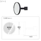 【簡単】ワンタッチ式 突っ張りポールハンガー トレー&ミラー付きセット(ブラック) 16枚目画像