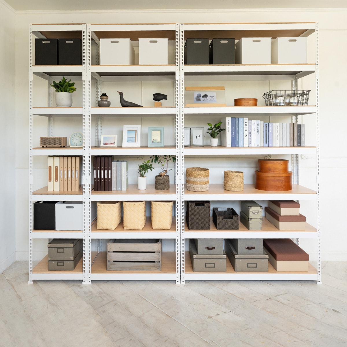 METAL & WOOD】高耐荷重 シェルフ7段 幅81cm(ホワイト) | ニトリネット