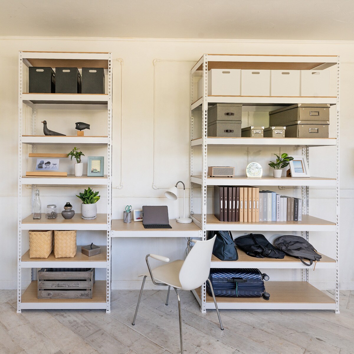 METAL & WOOD】高耐荷重 シェルフ7段 幅81cm(ホワイト) | ニトリネット