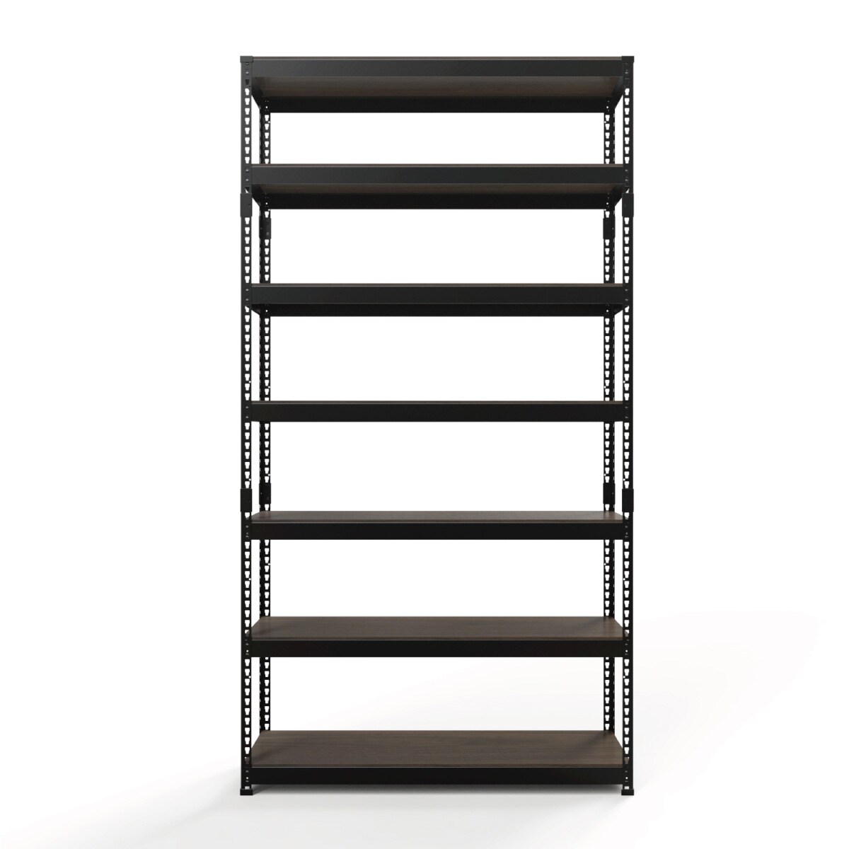 METAL & WOOD】高耐荷重 シェルフ7段 幅121cm(ブラック