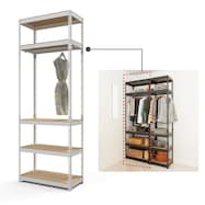 【METAL & WOOD】高耐荷重 ハンガーラック 幅81cm