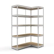 【METAL & WOOD】高耐荷重シェルフ5段×シェルフ5段 連結セット