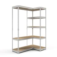 【METAL & WOOD】高耐荷重ハンガーラック 幅81cm×シェルフ5段 連結セット