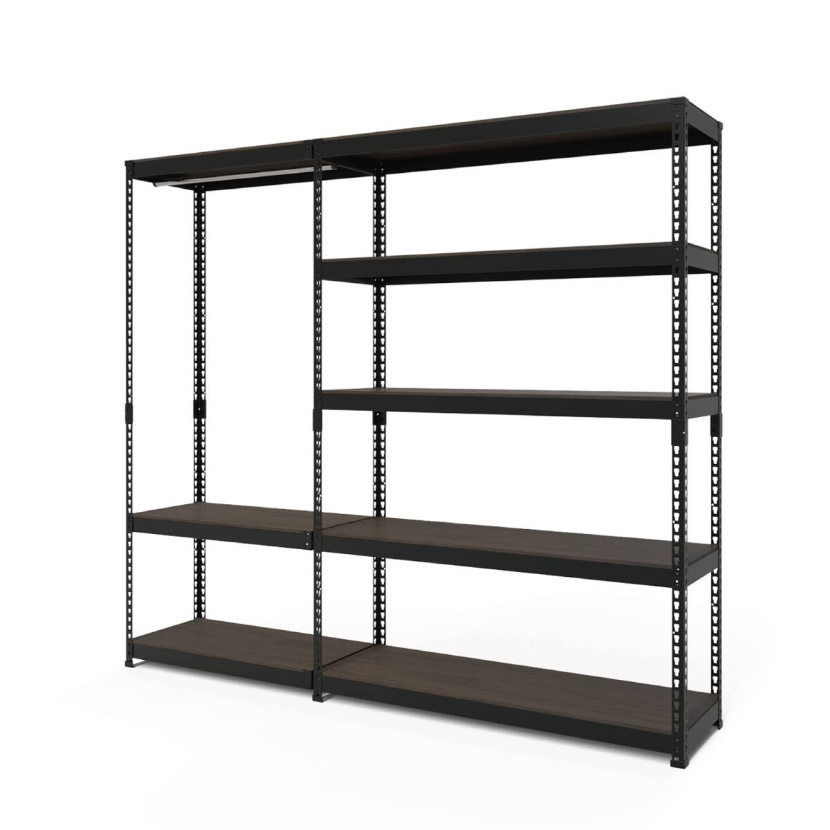 ニトリ スチール ハンガーラック シェルフ METAL & WOOD】高耐荷重 ハンガーラック 幅81cm×シェルフ5段 幅121cm