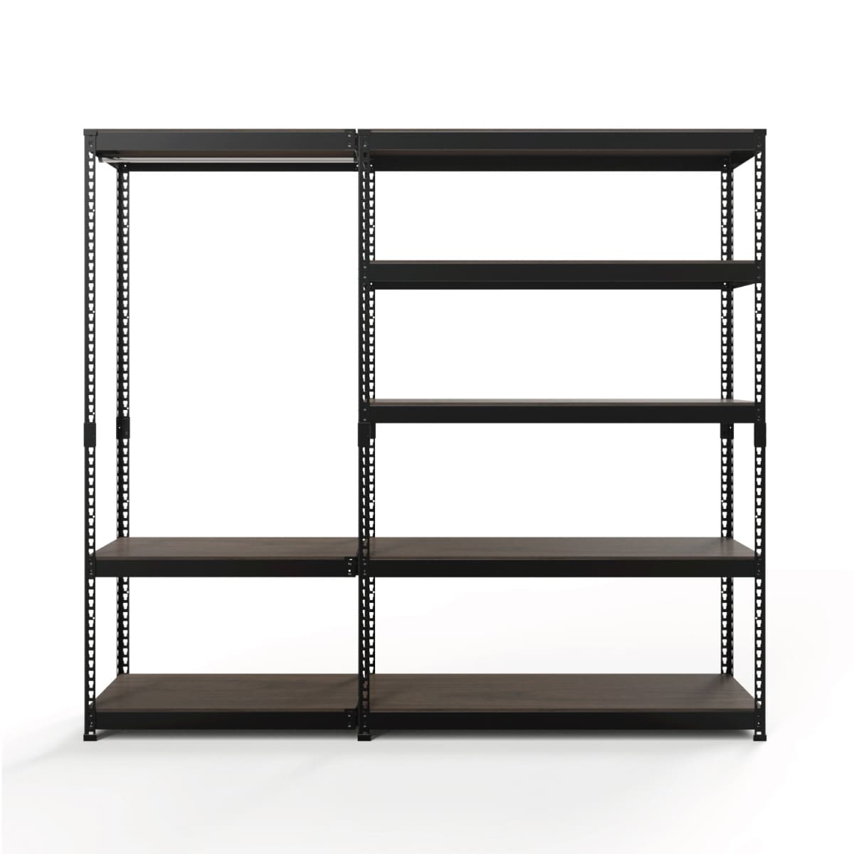 METAL & WOOD】高耐荷重 ハンガーラック 幅81cm×シェルフ5段 幅121cm