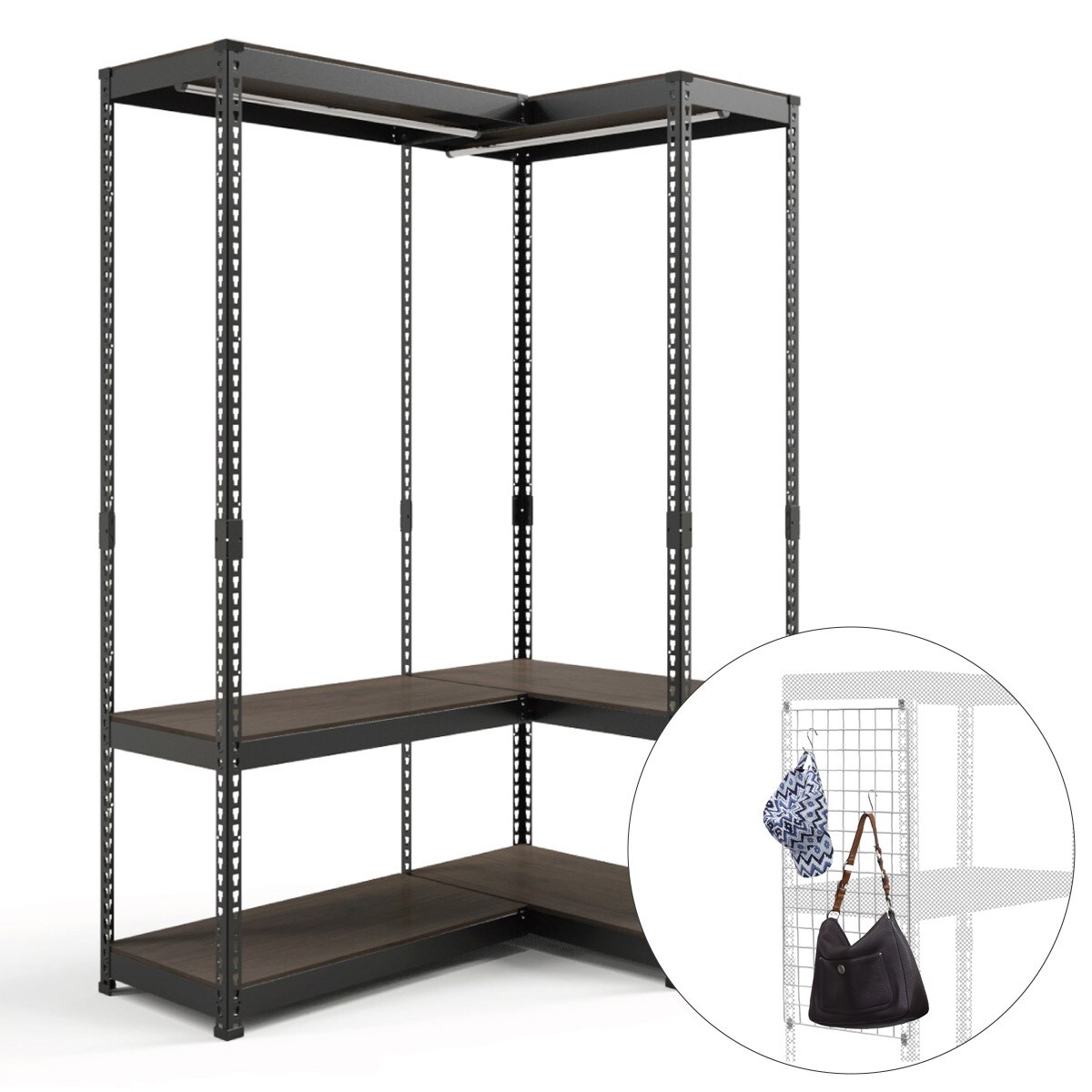 ハンガーラック Ted g159010]【幅60cm】Tito 棚付きハンガーラック コートハンガー