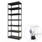 【METAL & WOOD】高耐荷重 シェルフ7段 幅81cm(ブラック/メッシュボード付き) 1枚目画像