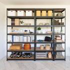 【METAL & WOOD】高耐荷重 シェルフ7段 幅81cm(ブラック/メッシュボード付き) 3枚目画像