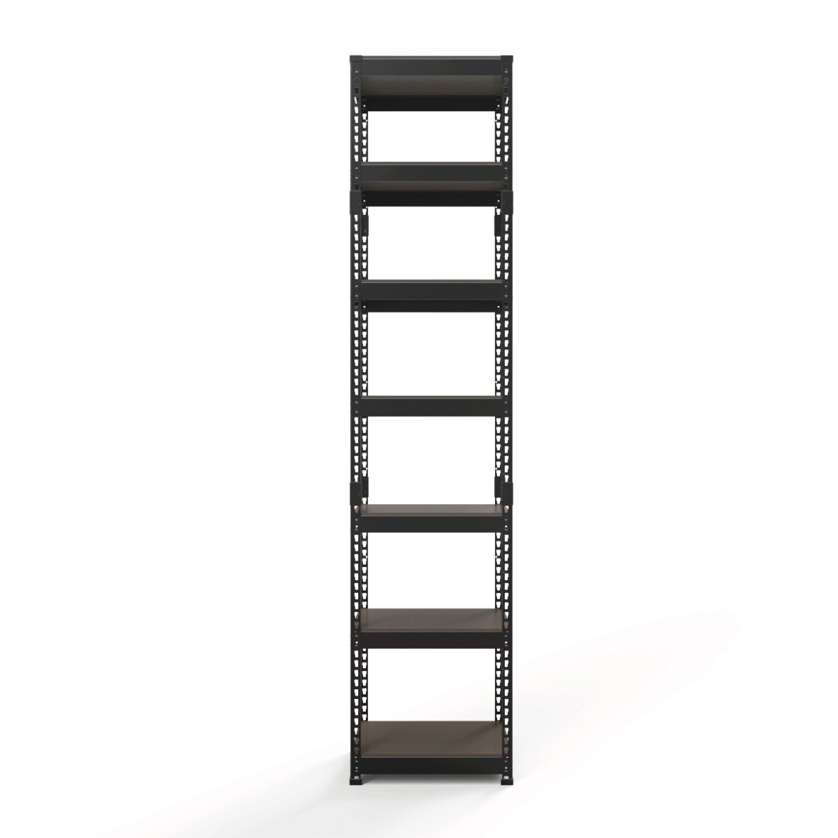 METAL & WOOD】高耐荷重 シェルフ7段 幅51cm(ブラック/メッシュボード