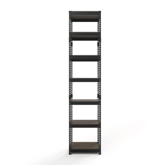 【METAL & WOOD】高耐荷重 シェルフ7段 幅51cm(ブラック/メッシュボード付き) 7枚目画像