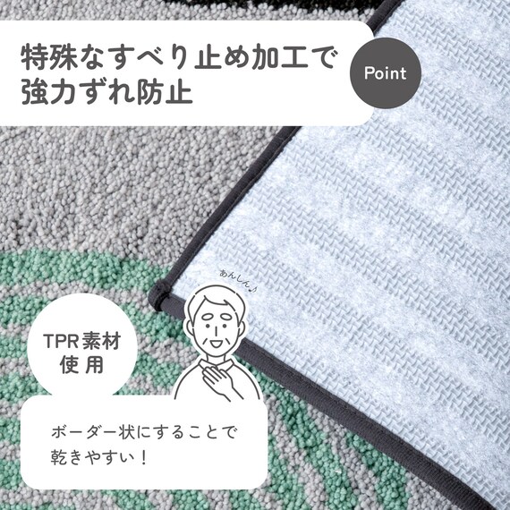 サラドラ+バスマット(45x60 Circa グレー) 7枚目画像