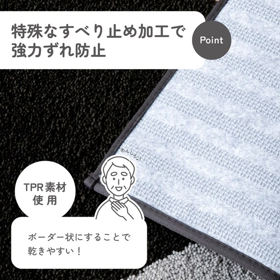 サラドラ+バスマット(45x60 Forma ブラック) 7枚目画像