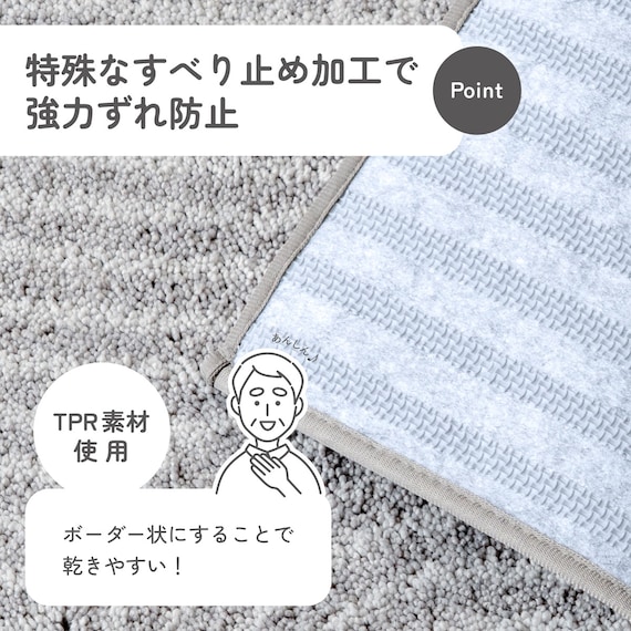 サラドラ+バスマット(45x60 Flux グレー) 7枚目画像