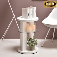 ガラス中棚がおしゃれなサイドテーブル【期間限定価格:11/28~1/5まで】