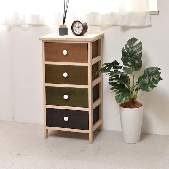 北欧風チェスト4段(DGR) 1枚目画像