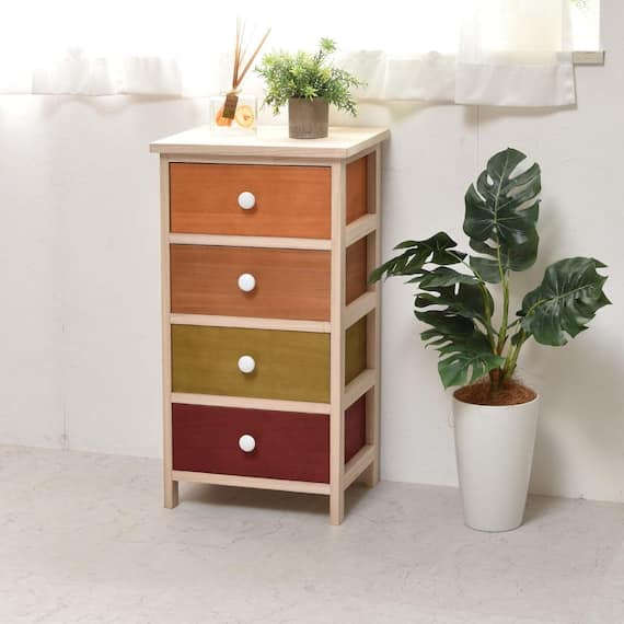 北欧風チェスト4段(OR) 1枚目画像