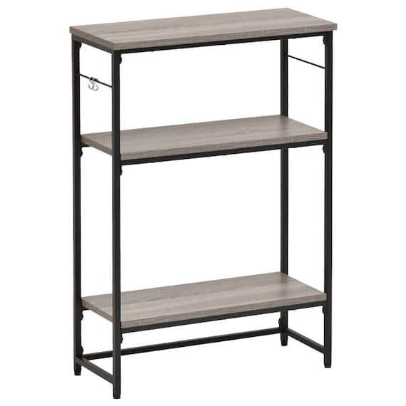 棚位置を調整できるコンソールテーブル(グレー) 1枚目画像