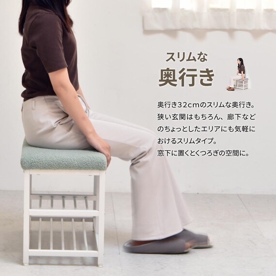 ベンチシューズラック 幅60cm(ピンク) 11枚目画像