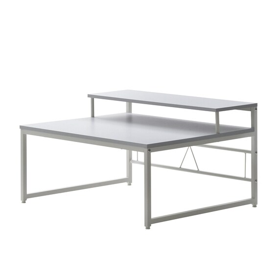 モニター台付きローデスク (LGY) 1枚目画像