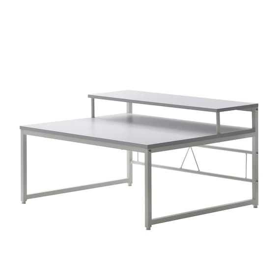 モニター台付きローデスク (LGY) 1枚目画像