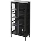 メッシュキャビネット ワイド4段(ブラック) 1枚目画像