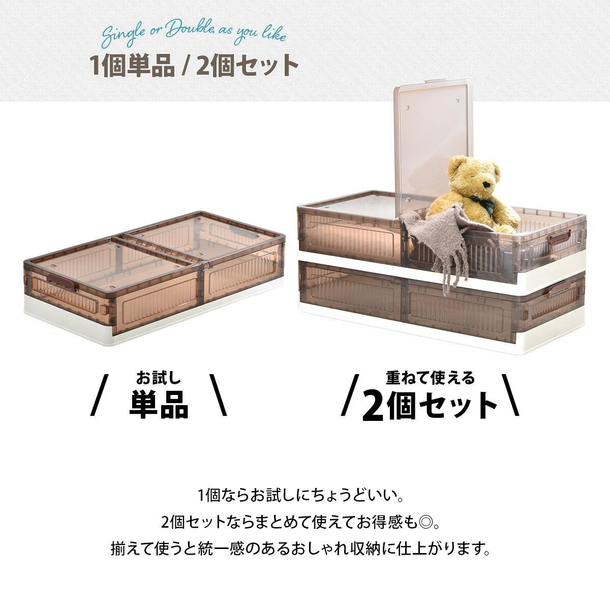 折りたたみ ベッド下収納ボックス 2個セット(クリア) | ニトリネット