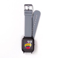 iPhone＆Android対応 スマートウォッチ バルカ シリコンバンド(グレー SB07)