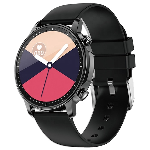 iPhone&Android対応 スマートウォッチ ファビアン シリコンバンド(ブラック SB23) 1枚目画像