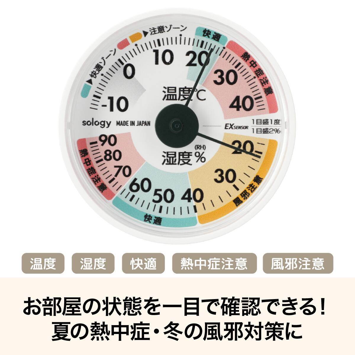 WHAT WE WANT 温度計　室温計　新品未使用品 カラーでわかりやすい】アナログ温湿度計 | ニトリネット【公式】 家具