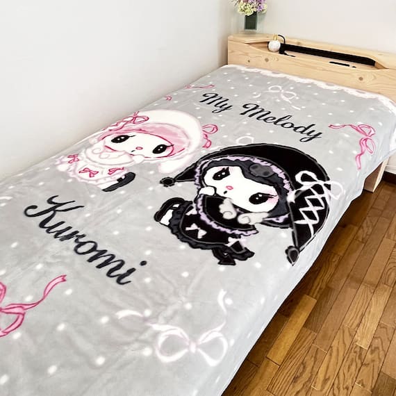 マイメロディクロミ日本製毛布(グレー) 1枚目画像
