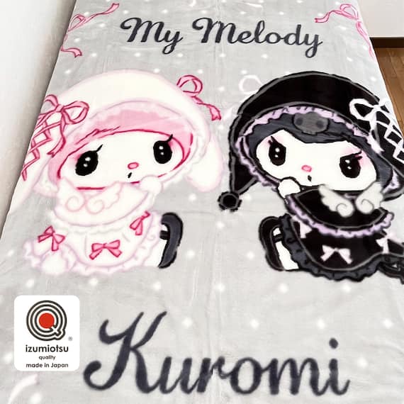 マイメロディクロミ日本製毛布(グレー) 2枚目画像