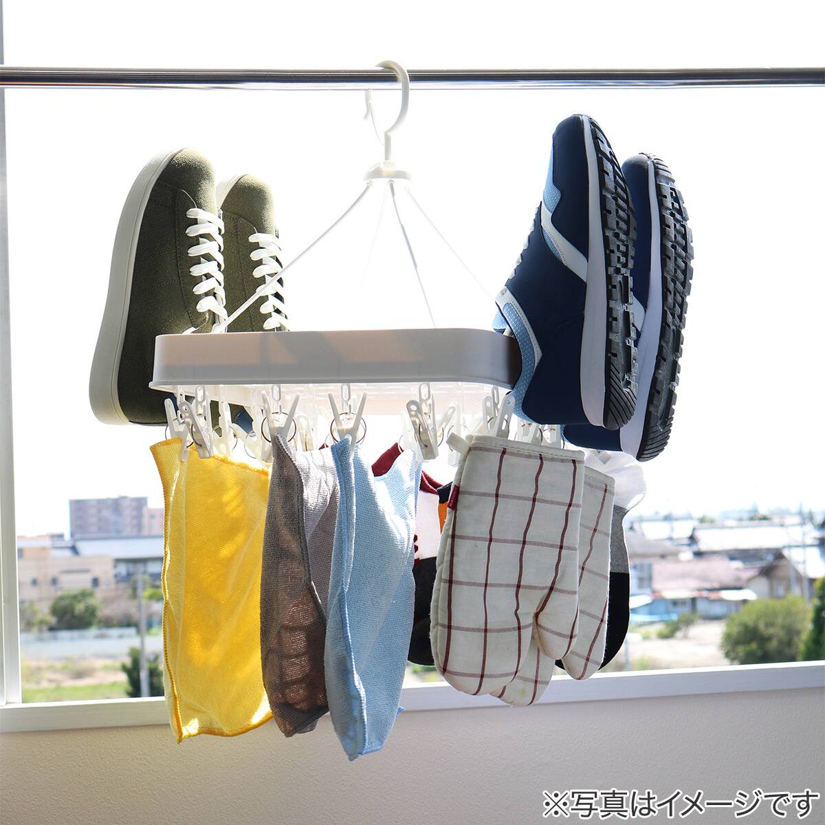 シューズも干せる角形ピンチハンガー 24P | ニトリネット【公式】 家具