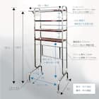 伸縮ランドリーラック 4段 (SI/RE) 4枚目画像
