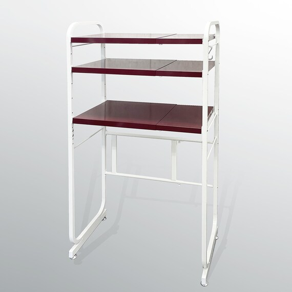 伸縮キッチンペールラック 3段 (WH/RE) 1枚目画像