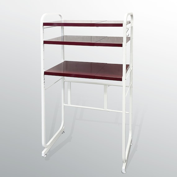 伸縮キッチンペールラック 3段 (WH/RE) 1枚目画像