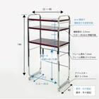 伸縮キッチンペールラック 3段 (WH/RE) 4枚目画像