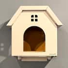 キャットステップanimacolle用 爪とぎキャットハウス(ホワイト×ホワイト) 1枚目画像