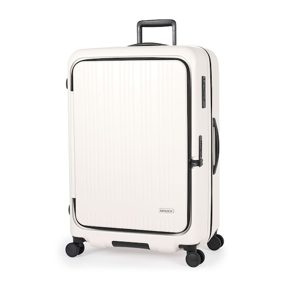 フロントオープン拡張ジッパータイプキャリーケース(100-110L マットバニラ) 1枚目画像