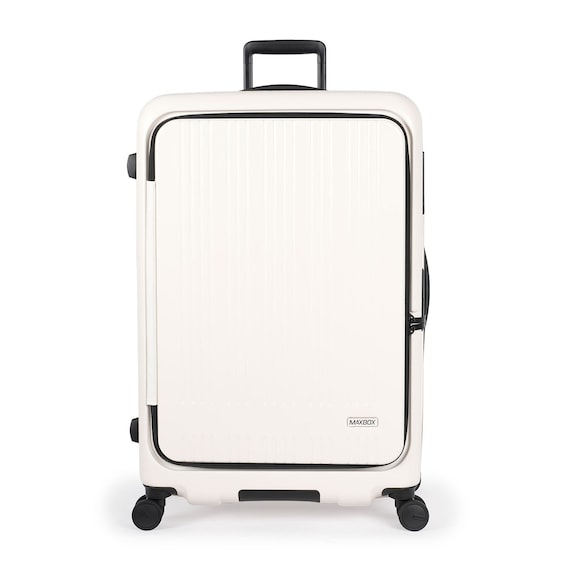 フロントオープン拡張ジッパータイプキャリーケース(100-110L マットバニラ) 3枚目画像