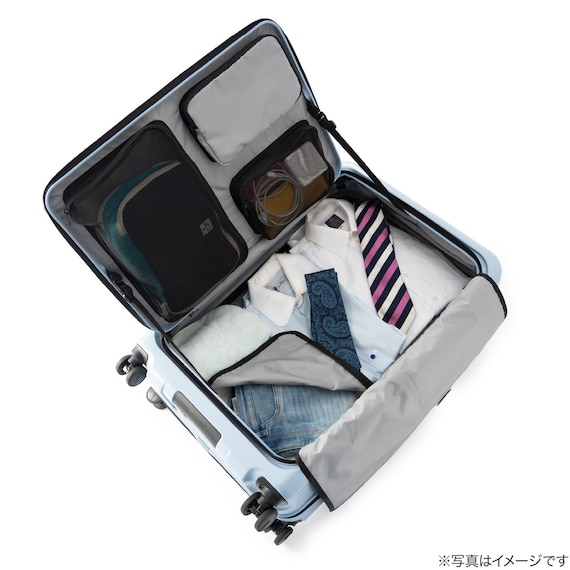 フロントオープン拡張ジッパータイプキャリーケース(100-110L マットバニラ) 12枚目画像