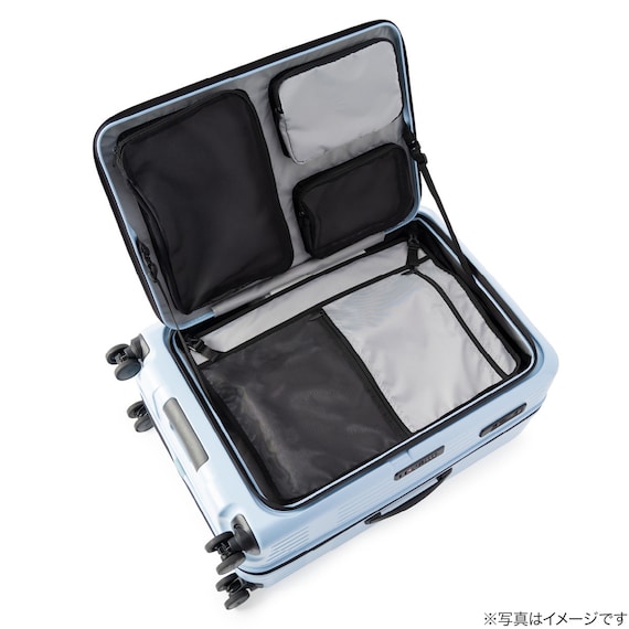 フロントオープン拡張ジッパータイプキャリーケース(100-110L マットバニラ) 13枚目画像