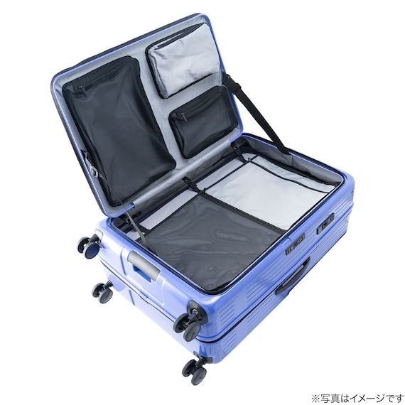 フロントオープン拡張ジッパータイプキャリーケース(100-110L マットバニラ) 16枚目画像