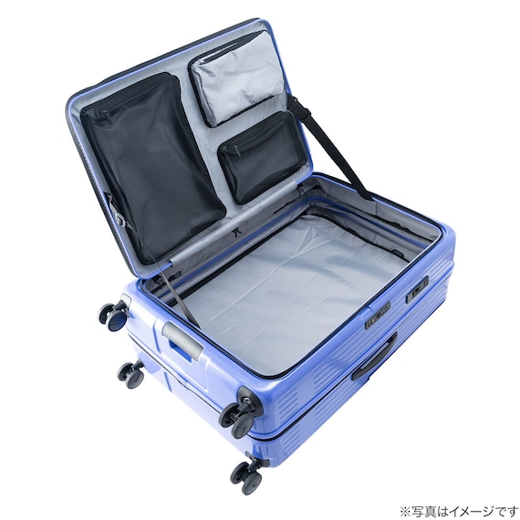 フロントオープン拡張ジッパータイプキャリーケース(100-110L マットバニラ) 17枚目画像